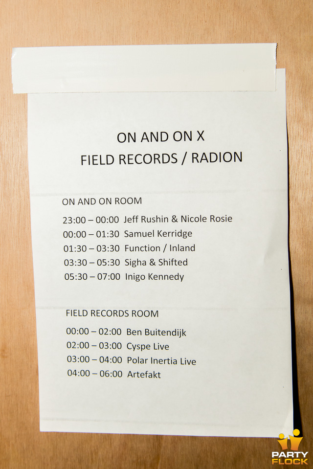 foto On and On × Field Records, 18 oktober 2014, RADION